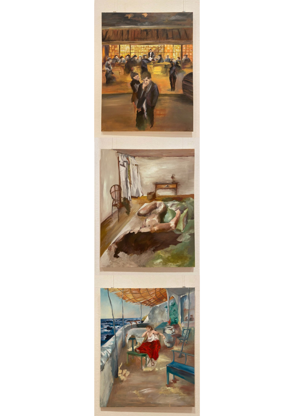 Atos Inertes (series of three paintings) - 2022, oil on canvas, 100cm x 70cm