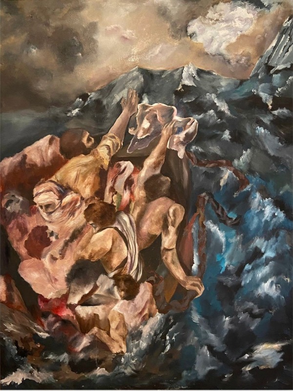 Tormento, 2021, oil on canvas, 186cm x 140cm